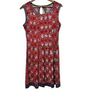 LL90 NWT Max Studio red blue white dress flower decor floral  NEW